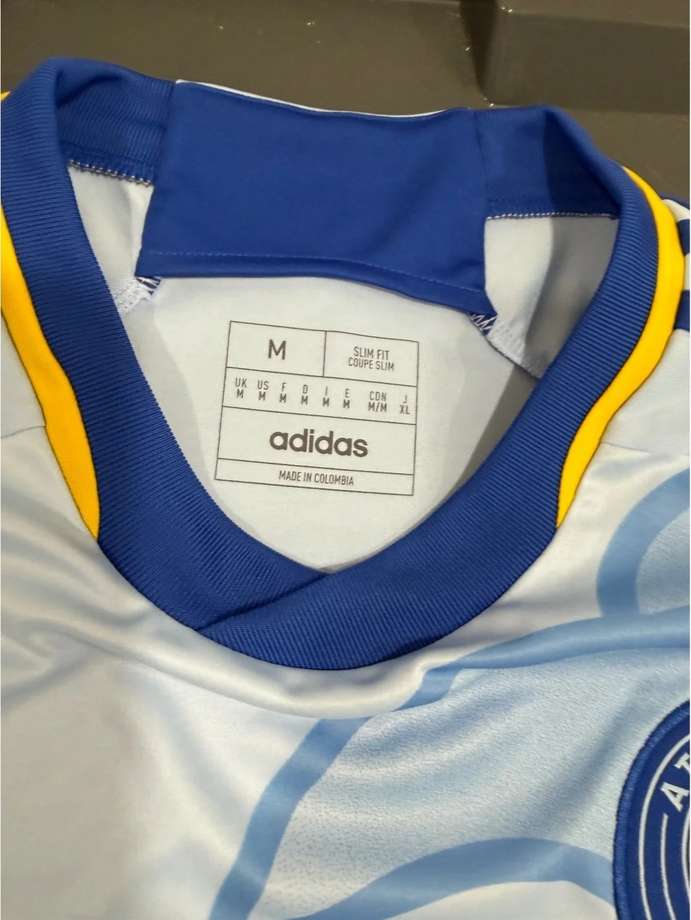 Adidas Atlanta United FC Resurgens Kit Soccer Jersey Mens M Light Blue Slim Fit